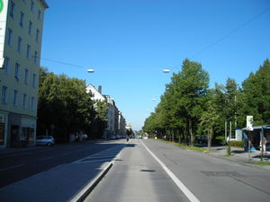 Orleansstraße von der Rosenheimer Straße gesehen.