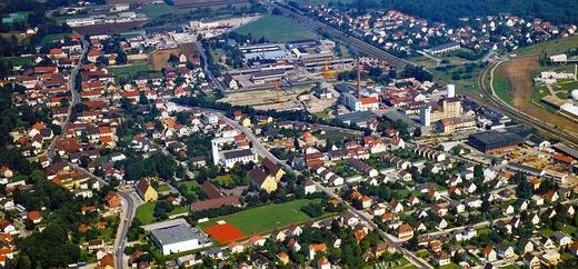 Werksglände, rechte Hälfte des Luftbilds von 1979